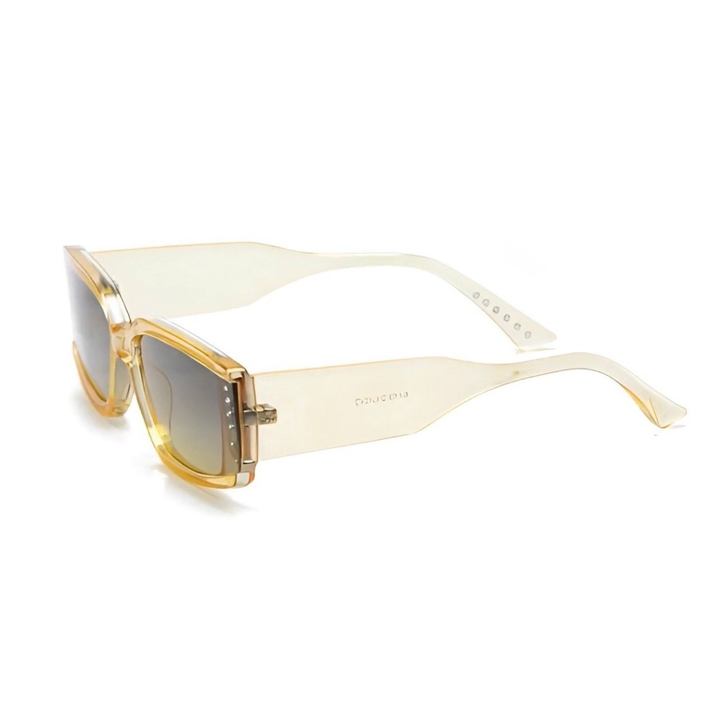 Womens Square Sunglasses Honey Amber Gradient Lens Lady's Eyewear Lentes Gafas - Picture 7 of 9